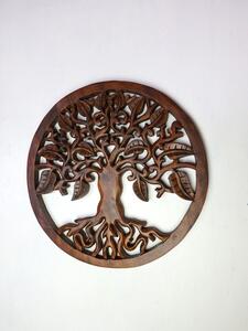 Mandala Strom života hnedý, 40 cm, okrúhly, drevo, ručná práca