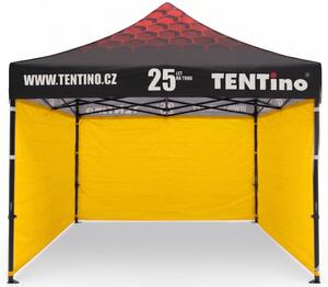 TENTino PROMO nožnicový stan 3x3 m STEEL s potlačenou STRECHOU Farba opláštenia: 4A - ŽLTÁ, Počet bočních plachet: konstrukce + střecha TENTino + 1x boční strana