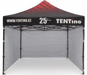 TENTino PROMO nožnicový stan 3x3 m STEEL s potlačenou STRECHOU Farba opláštenia: 5A - ŠEDÁ, Počet bočních plachet: konstrukce + střecha TENTino + 1x boční strana