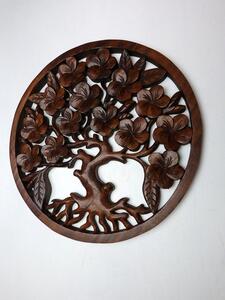 Mandala Strom života kvitnúci 3D, 40 cm, exotické drevo, ručná práca