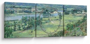 Obraz - Theodore Robinson, The Valley of the Seine, From the Hills of Giverny, reprodukcia (s hodinami) (90x30 cm)