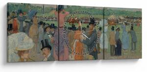 Obraz - Jean-Louis Forain, The Races at Longchamp, reprodukcia (s hodinami) (90x30 cm)