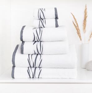 Matějovský BORNEO uteráky, osušky - biele s antracitovou bordúrou biela Bavlna 30x50 cm