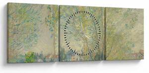 Obraz - Claude Monet, The Willows, reprodukcia (s hodinami) (90x30 cm)