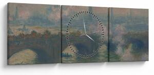 Obraz - Claude Monet, Waterloo Bridge, Gray Day, reprodukcia (s hodinami) (90x30 cm)