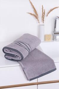 Matějovský BORNEO uteráky, osušky - šedé s antracitovou bordúrou sivá Bavlna 70x140 cm