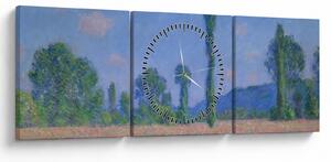 Obraz - Claude Monet, Poppy Field (Giverny), reprodukcia (s hodinami) (90x30 cm)