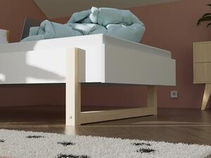 Benlemi Jednolôžková posteľ MODULAR s masívnou obdĺžnikovou podnožou Rozmer: 90x200 cm, Variant: Bez čela