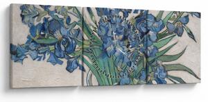 Obraz - Vincent van Gogh, Irises, reprodukcia (s hodinami) (90x30 cm)