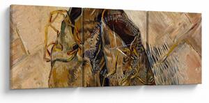 Obraz - Vincent van Gogh, Shoes, reprodukcia (s hodinami) (90x30 cm)