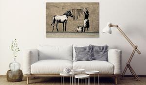 Obraz - Banksy: Umytá zebra na betóne 60x40