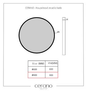 Cerano Vado, kúpeľňové zrkadlo Ø 80 cm, kovový rám, čierna matná, CER-CER-NT8232B-80