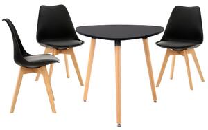 Jedálenska súprava stoličiek a stola Libanera (SET 4+1), čierna