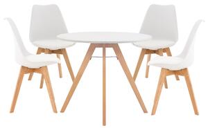Jedálenska súprava stoličiek a stola Livik (SET 4+1), biela