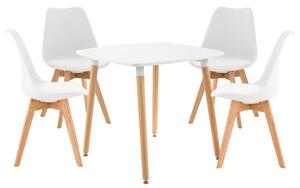 Jedálenska súprava stoličiek a stola Liborg (SET 4+1), biela