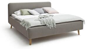 MUZZA Posteľ taupe s úložným priestorom 160 x 200 cm sivohnedá