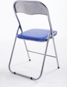 Skladacia stolička Elise modrá/strieborná