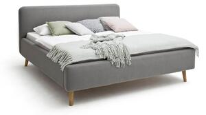 MUZZA Posteľ taupe s úložným priestorom 160 x 200 cm svetlosivá