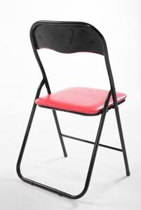 Skladacia stolička Elise červená/čierna