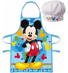 Detská / chlapčenská zástera s kuchárskou čiapkou Mickey Mouse - Disney - pre deti 3 - 8 rokov
