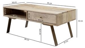 KONFERENČNÝ STOLÍK, hnedá, drevo, 95/50/42 cm MID.YOU - Stolíky do obývačky, Online Only