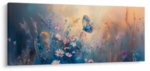 Obraz - Lúka s motýľom (120x50 cm)