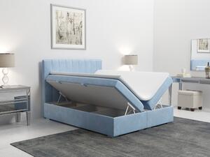 Manželská posteľ Boxspring 160 cm Ranaly (modrá) (s úložným priestorom). Vlastná spoľahlivá doprava až k Vám domov. 1020354