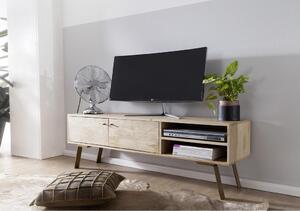 NÍZKA KOMODA, mangové drevo, hnedá, zlatá, 145/47/35 cm MID.YOU - TV nábytok, Online Only