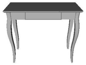 Písací stôl LILLO 65x40cm biele nohy / námornícka modrá