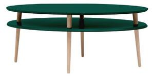 Vysoký konferenčný stolík OVO šírka 110 x hĺbka 70 cm - zelená fľaša
