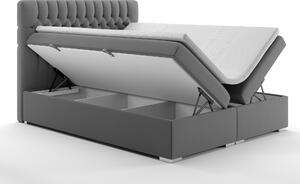 Manželská posteľ Boxspring 140 cm Daliny (sivá) (s úložným priestorom). Vlastná spoľahlivá doprava až k Vám domov. 1020257
