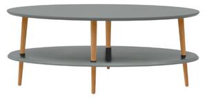 Nízky konferenčný stolík OVO šírka 110 x hĺbka 70 cm - tmavosivý