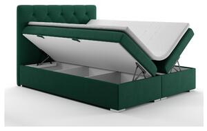 Manželská posteľ Boxspring 160 cm Ronda (tmavozelená) (s úložným priestorom). Vlastná spoľahlivá doprava až k Vám domov. 1020366