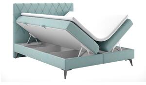 Kontinentálna posteľ 160 cm Miror (mentolová) (s úložným priestorom). Vlastná spoľahlivá doprava až k Vám domov. 1020318