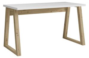 Písací stôl DRAX, 135x76,2x65, dub artisan/biela