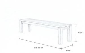 Wooded Jedálenská lavica Chicago z masívu DUB 160x42x45cm