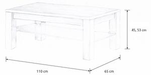 Wooded Konferenčný stolík Chicago Glass z masívu DUB 110x65x45cm
