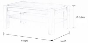 Wooded Konferenčný stolík Denver Glass z masívu BUK 110x65x45cm