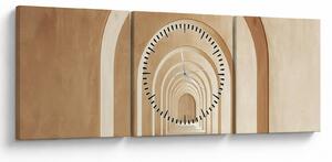 Obraz - Béžový priechod (s hodinami) (90x30 cm)