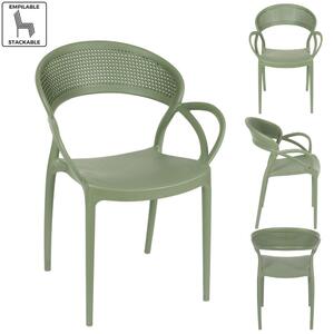 Zelená plastová stolička STACK