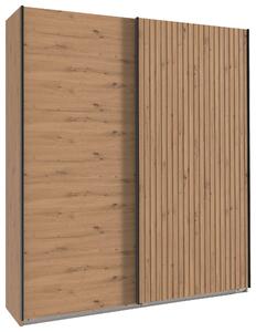 SKRIŇA S POS. DVER. – HOR.VED, dub artisan, 200/216/65 cm MID.YOU - Online Only zostavy, Online Only