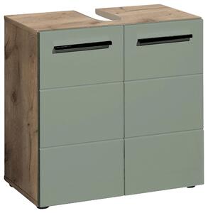 SKRINKA POD UMÝVADLO, zelená, farba duba, 60/62/31 cm Xora - Kúpeľňové skrinky