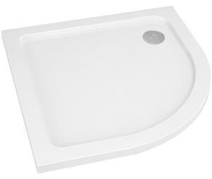 CERANO - Sprchová vanička štvrťkruhová Piato - liaty mramor - biela lesklá - 80x80x3 cm