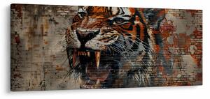 Obraz - Tiger z tehál (120x50 cm)