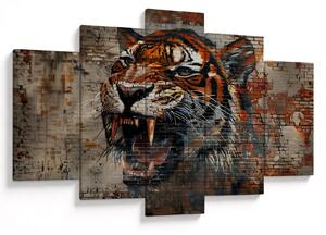 Obraz - Tiger z tehál (150x105 cm)