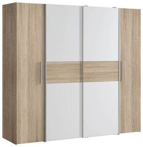 SKRIŇA S OTOČNÝMI DVERAMI, biela, dub sonoma, 200,1/190,5/61,6 cm Carryhome - Skrine