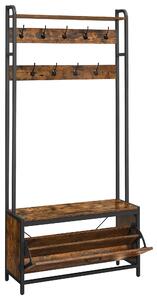 Predsieňová stena TAYLOR s botníkom 180x85 cm, rustikálne hnedá