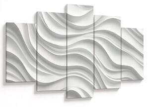 Obraz - 3D biele vlny (150x105 cm)