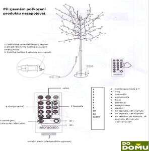 Svietiace stromček čerešňový kvet s 220LED 220 cm výška / vonkajšia prevádzka