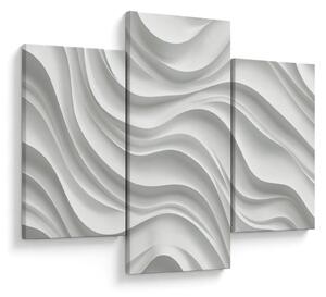 Obraz - 3D biele vlny (90x60 cm)